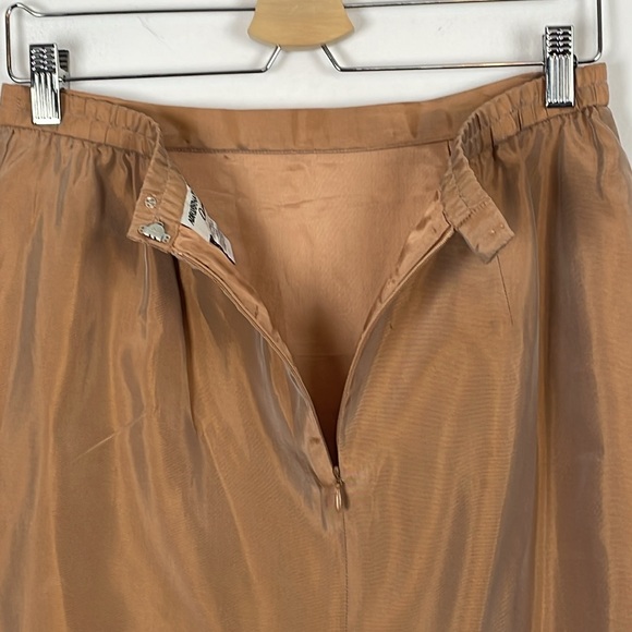 Adriana Papell Occasions Gold Formal Skirt Womens 10 Silky Zip Back Slit Back - Picture 7 of 8